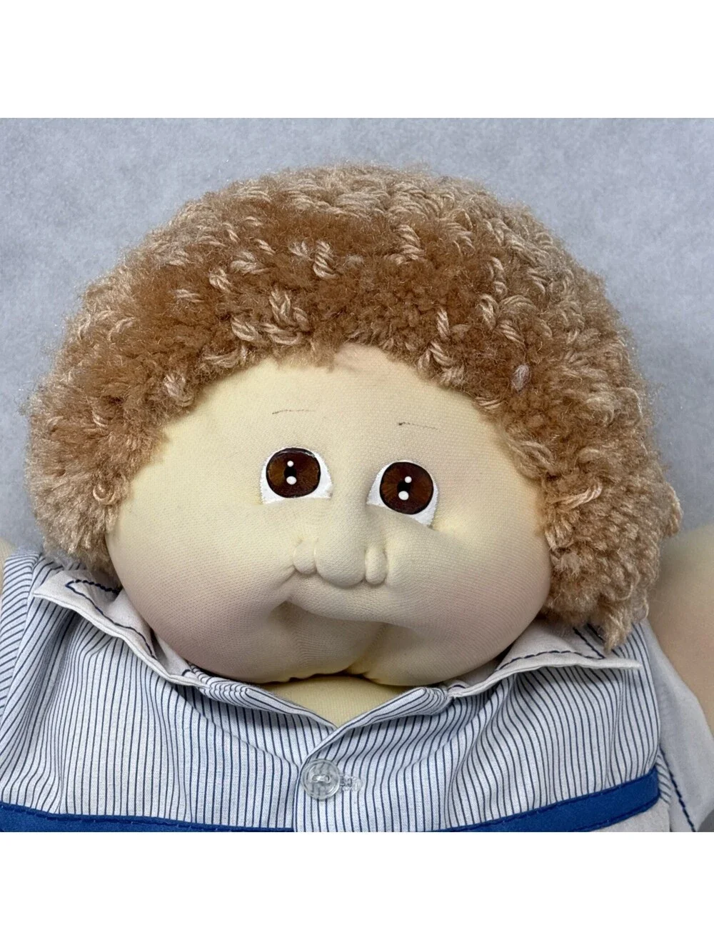 Soft Sculpture Cabbage Patch Kid Little People Signed Xavier Roberts w/ Name Tag